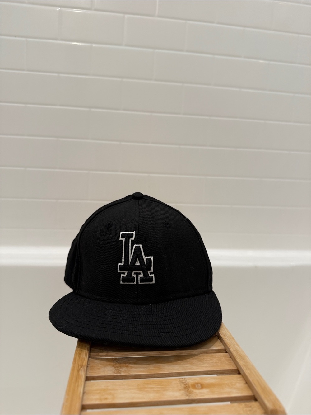 New Era Black and White Los Angeles Dodgers Snapback Hat